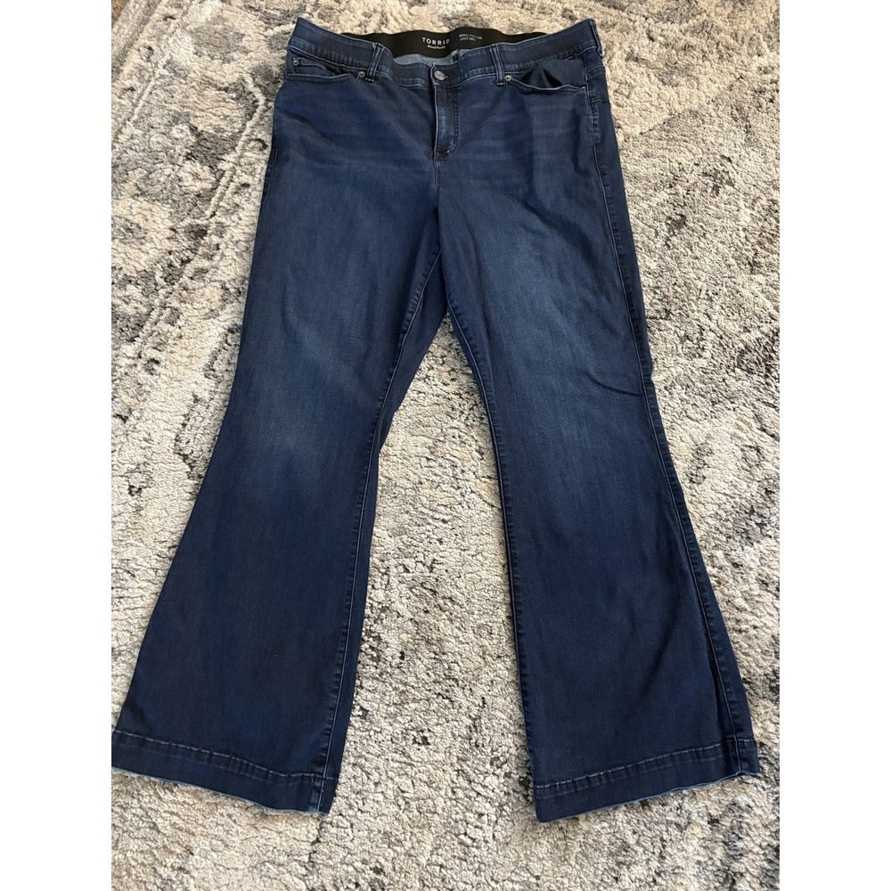 Torrid woman's jeans size 24xt dark wash stretch waist‎ wide leg